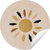 Tuincirkel Zon - Bohemian - Ruimte - Pastel - 150x150 cm - Ronde Tuinposter - Buiten