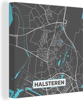 Peinture sur toile City Map - Halsteren - Carte - Carte - 20x20 cm - Décoration murale