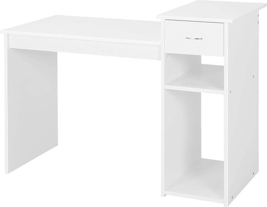Yaheetech Computertafel met toetsenbordlade, rolbaar bureau met planken