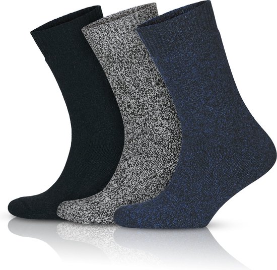 GoWith - wollen sokken - noorse sokken - 3 paar - wintersokken - thermosokken - huissokken - sokken