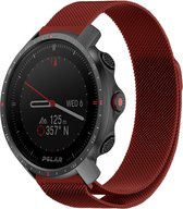 Strap-it Milanees smartwatch bandje - geschikt voor Polar Vantage M / M2 / Grit X / Grit X Pro - rood