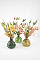 Fleurs séchées avec vase - Set de 3 pièces ! - Cadeau Fleurs avec vase - Natuurlijk Bloemen