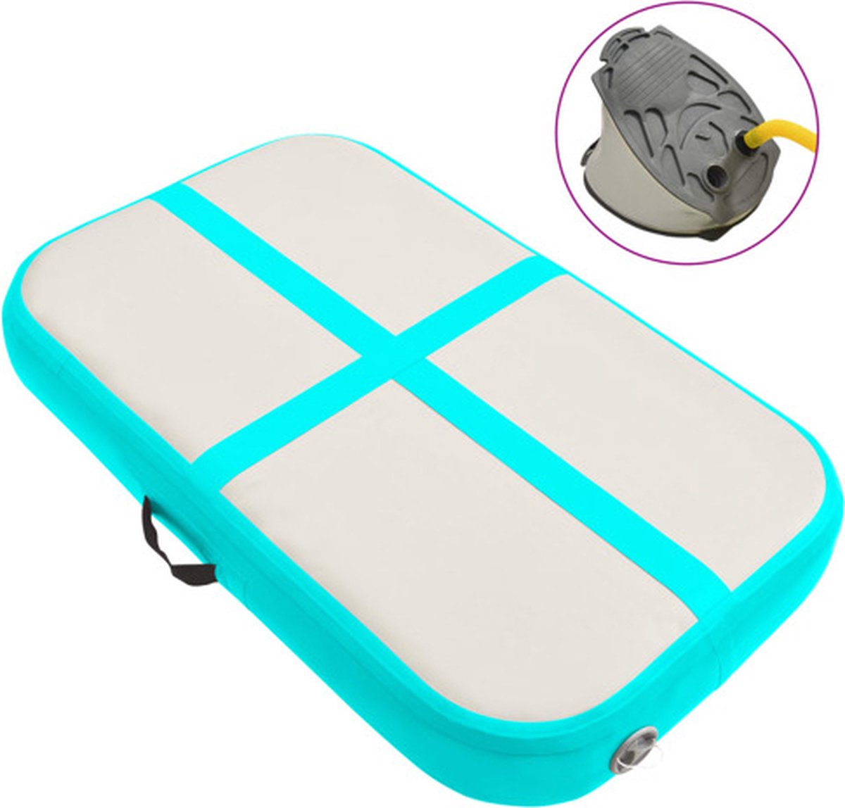 vidaXL Gymnastiekmat met pomp opblaasbaar 60x100x10 cm PVC groen