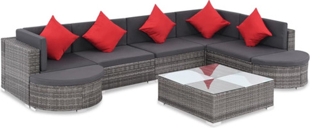 Vidaxl Bankset Grijs Loungeset