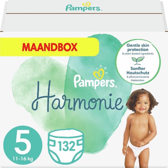 Pampers Harmonie - Maat 5 (11kg-16kg) - 132 Luiers - Maandbox