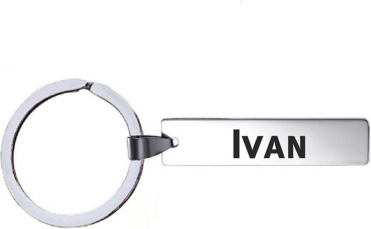 Sleutelhanger Met Naam - Ivan - RVS