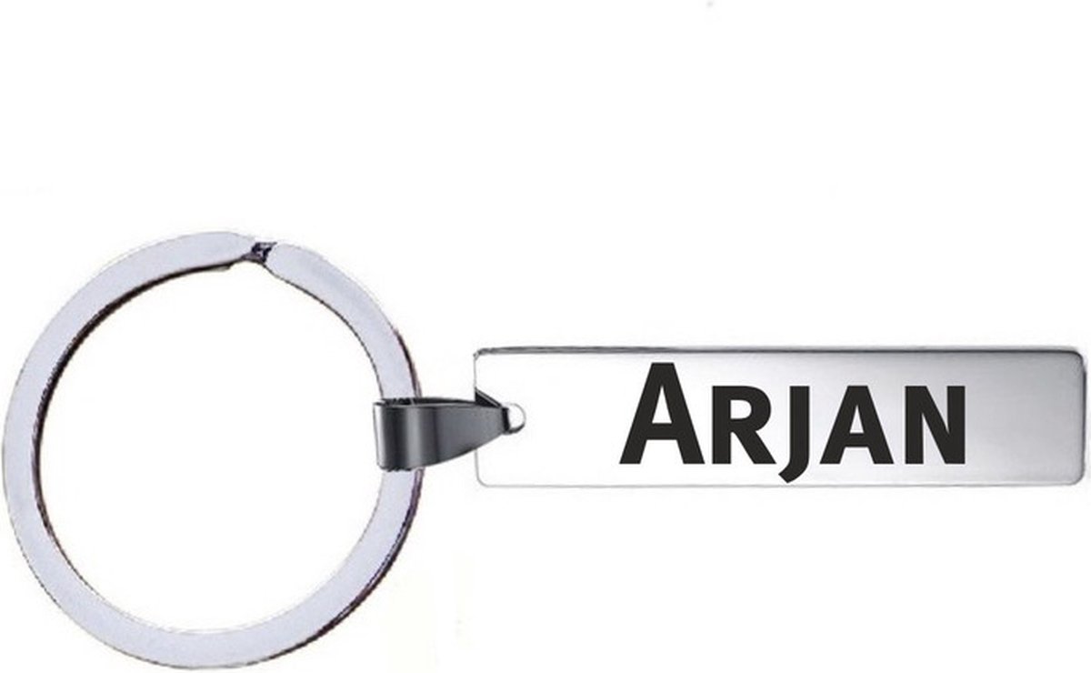 Sleutelhanger Met Naam - Arjan - RVS