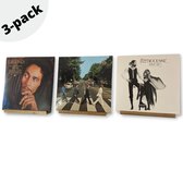 LP houder aan de muur (3-pack) - Platenhouder - Vinyl houder muur - LP rek - premium walnoothout