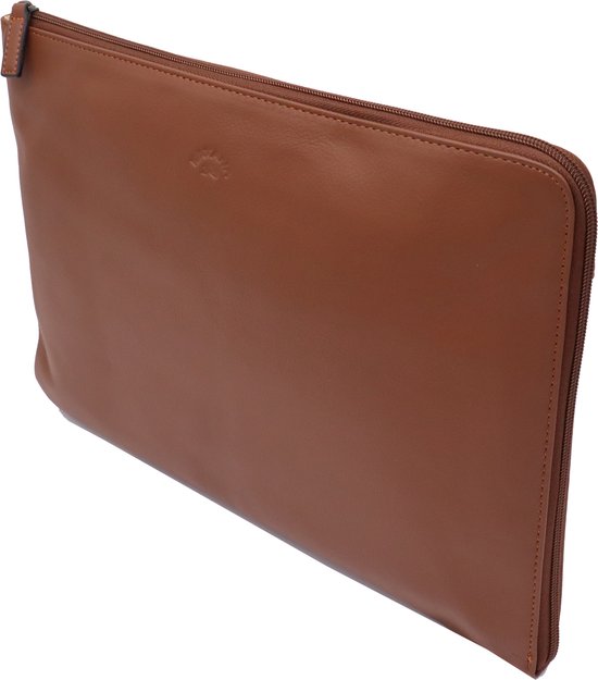 Casemade Echt Leren Laptophoes voor MacBook Pro & Air Geschikt voor 13, 14, 15 & 16 Inch - Echt volnerf leer met zachte wolvoering (Zwart, 13-inch-Pro 2016-2023, Air M1/M2/M3