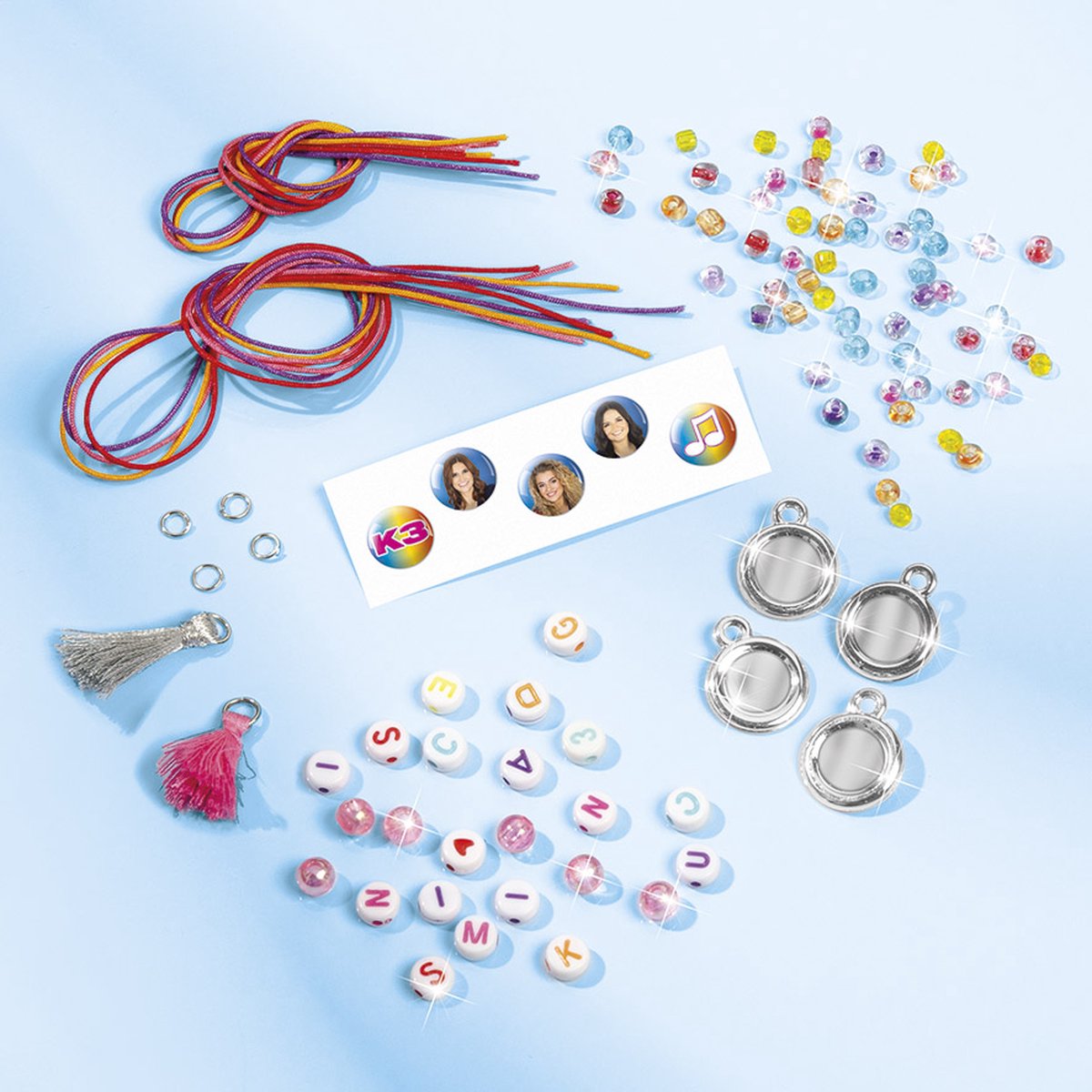 K3 Totum 4 Letter armbandjes maken Totum sieradenset Studio 100 knutselset creatief speelgoed meisjes vanaf 3 jaar - Studio 100 sieraden knutselen — afbeelding 11