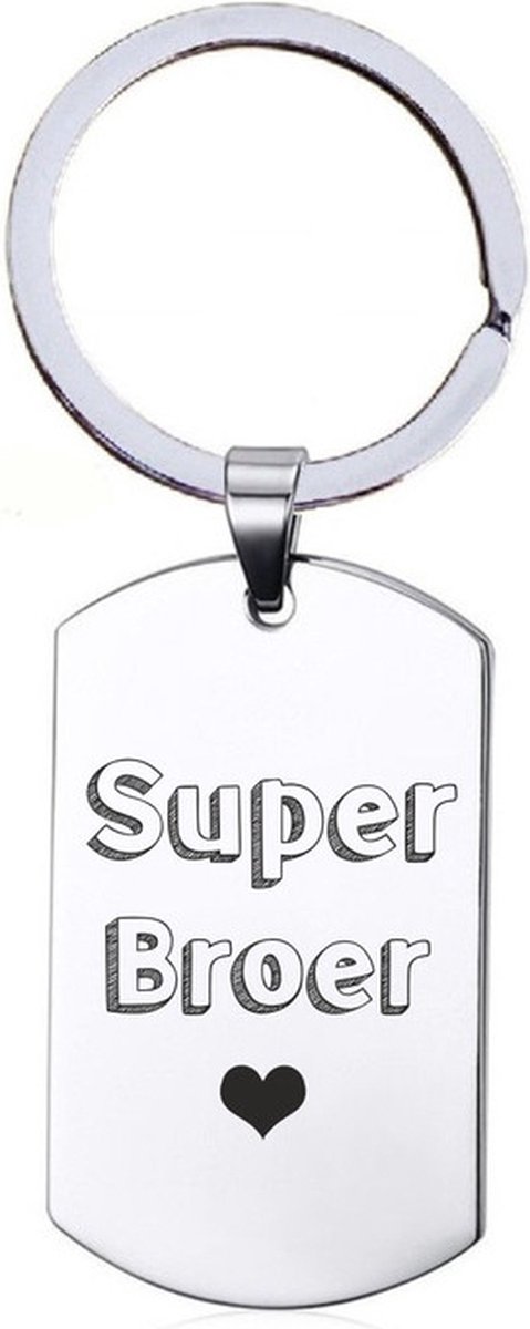 Sleutelhanger RVS - Super Broer