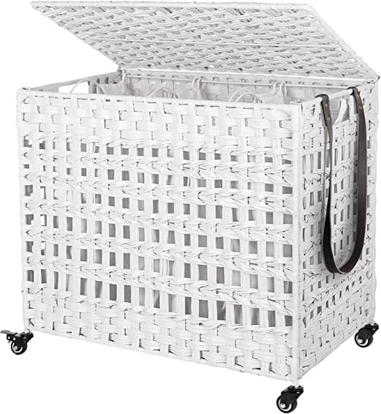 SONGMICS wasmand handgeweven, 90 L, wasmand gemaakt van