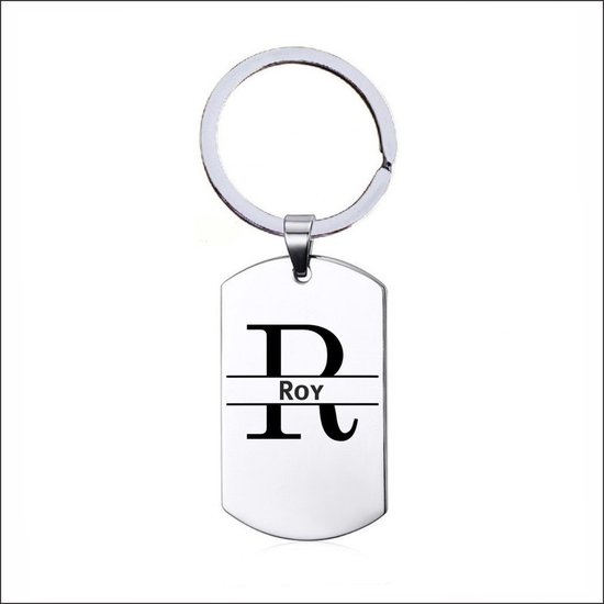 Porte-clés en acier inoxydable avec nom - Roy
