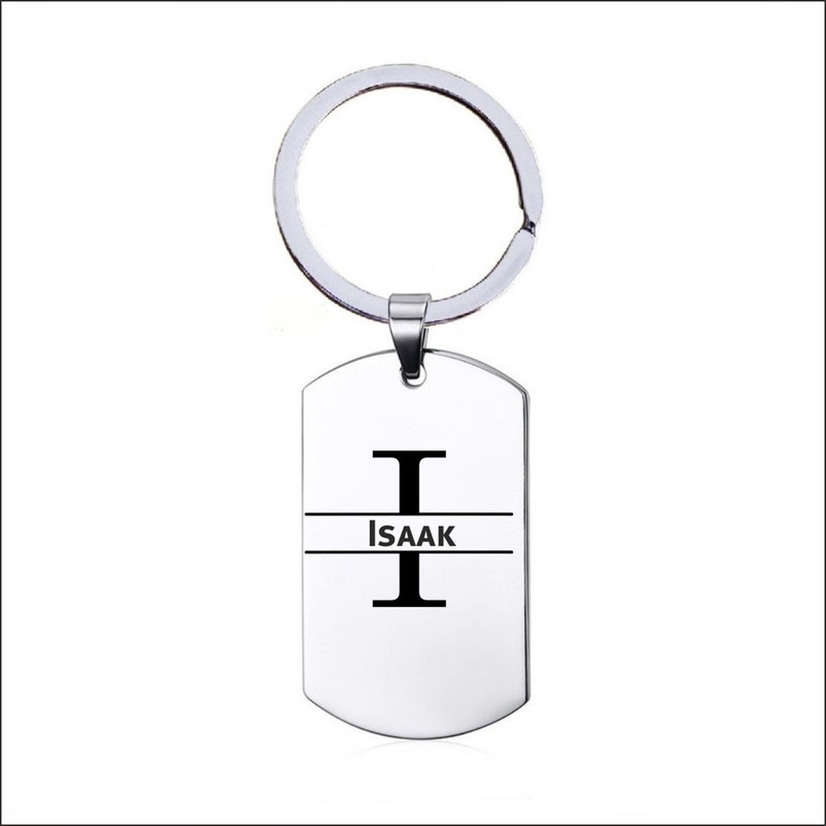 Sleutelhanger RVS Met Naam -  Isaak