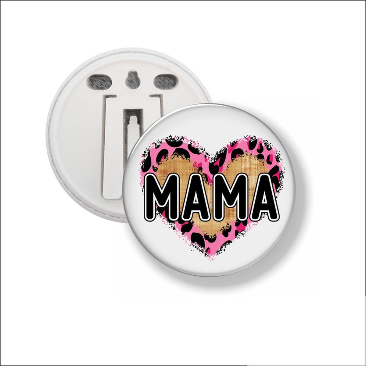 Button Met Clip 58 MM - Mama