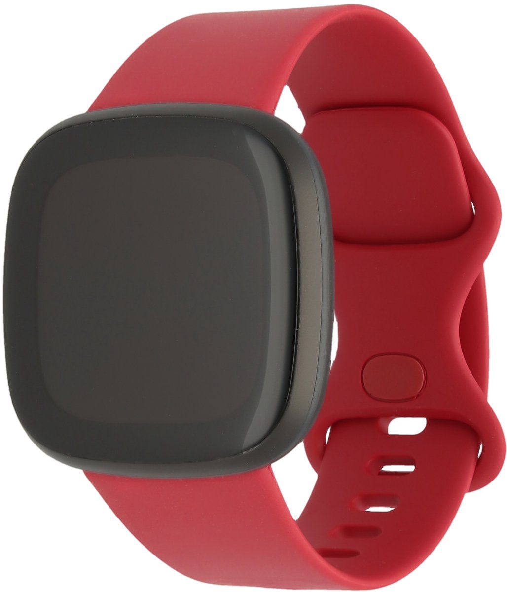 123watches sport band - donkerrood - SM - Geschikt voor Fitbit Versa 3 & 4 / Sense