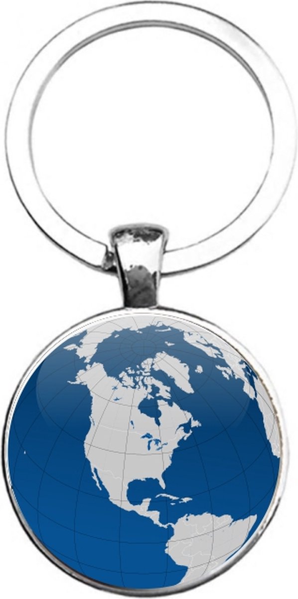 Sleutelhanger Glas - Wereld