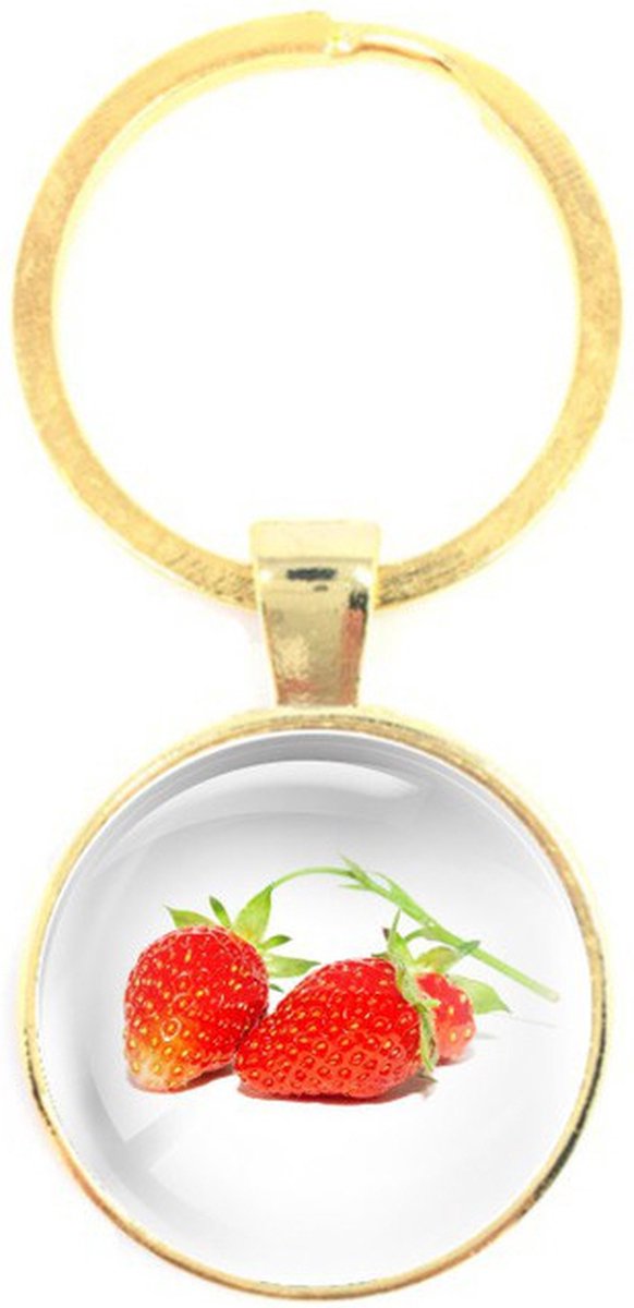 Sleutelhanger Glas - Aardbeien