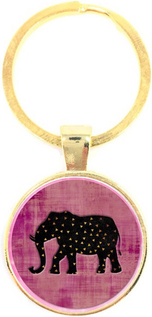 Sleutelhanger Glas - Olifant