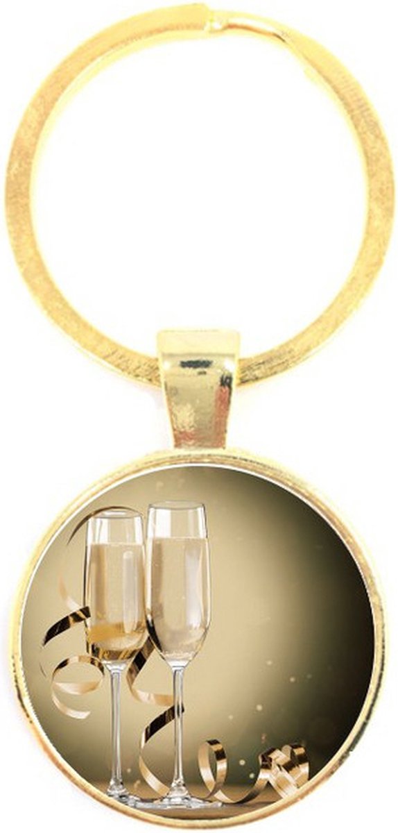 Sleutelhanger Glas - Champagne