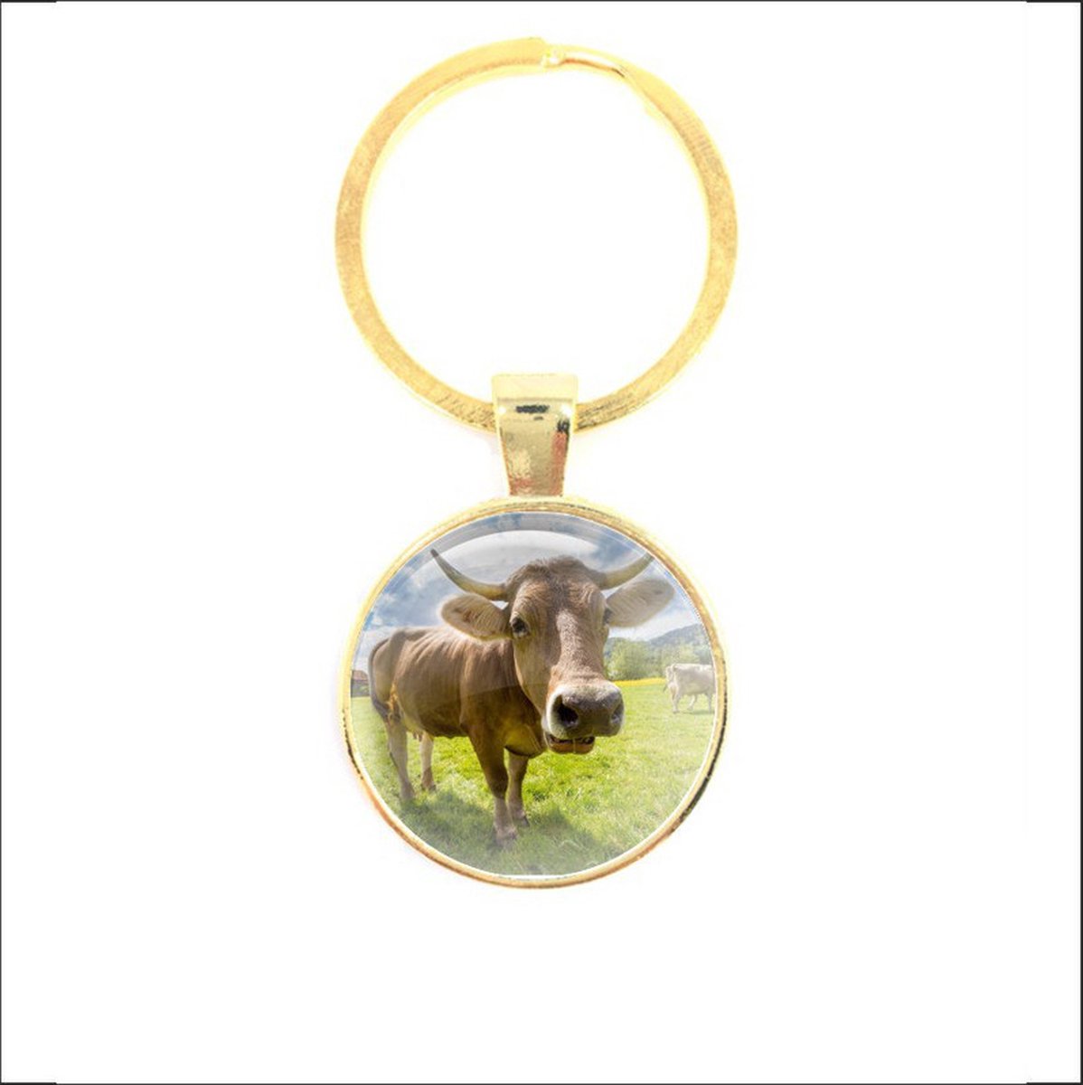 Sleutelhanger Glas - Koe