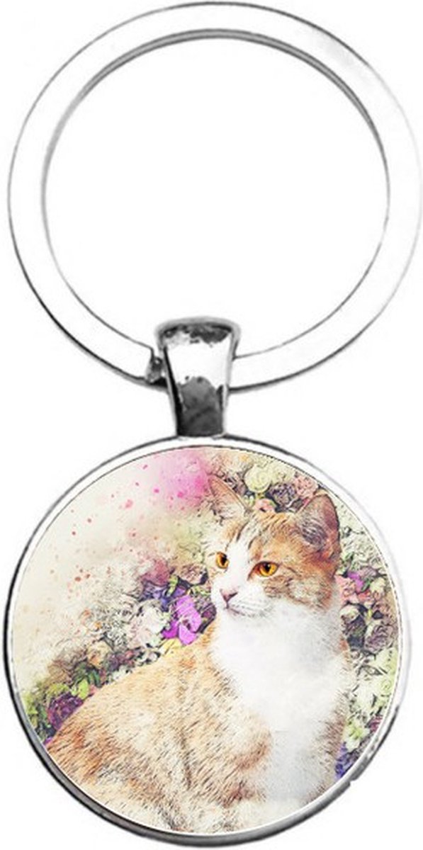 Sleutelhanger Glas - Kat