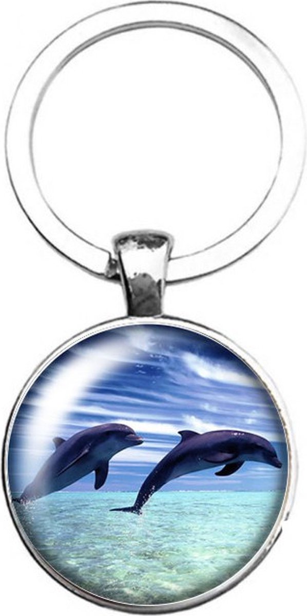 Sleutelhanger Glas - Dolfijnen