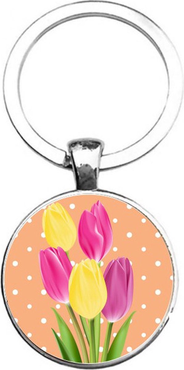 Sleutelhanger Glas - Tulpen
