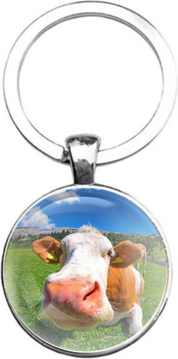 Sleutelhanger Glas - Koe