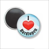 Button Met Magneet 58 MM - I Love Hardlopen - NIET VOOR KLEDING