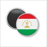 Button Met Magneet 58 MM - Vlag Tadzjikistan - NIET VOOR KLEDING