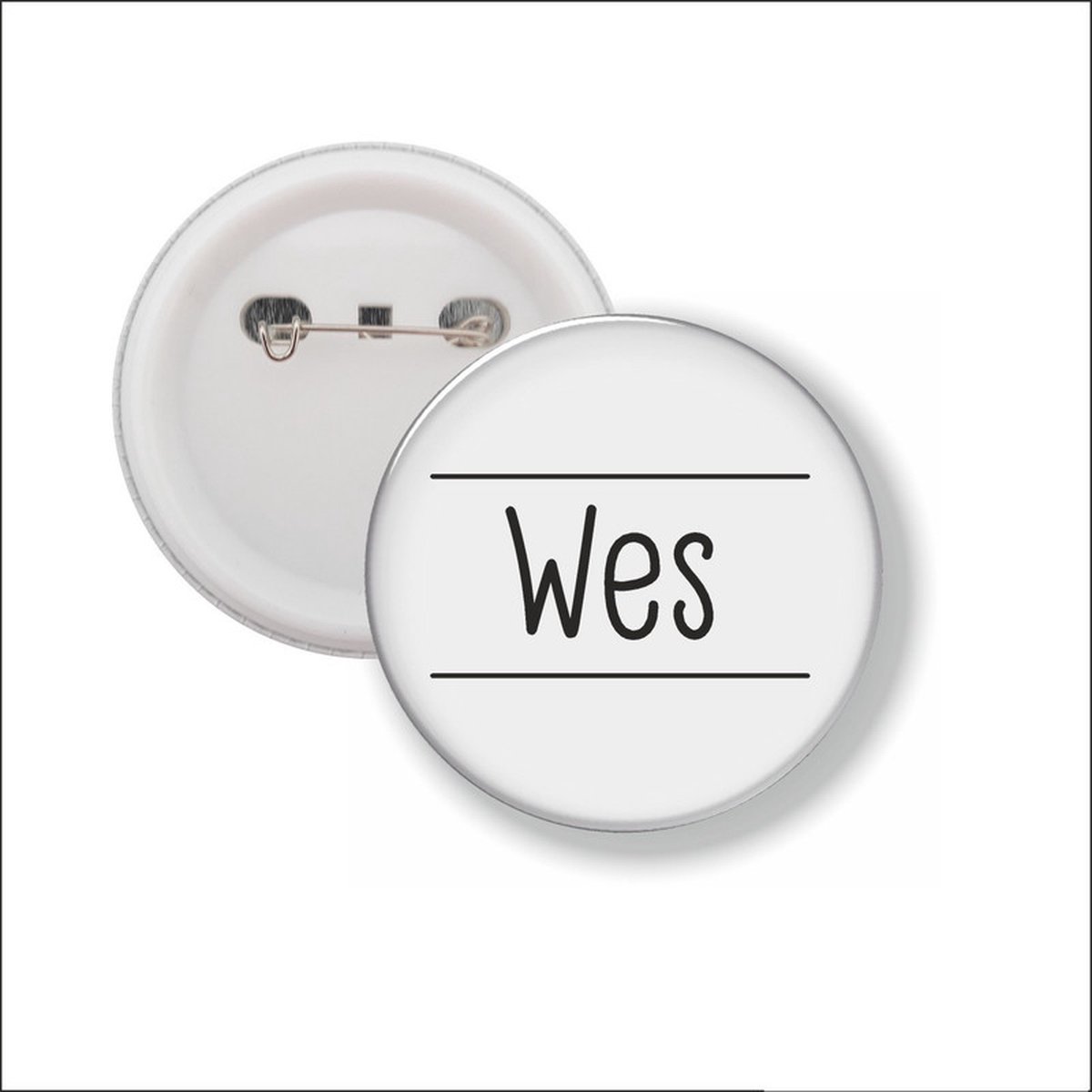 Button Met Speld 58 MM - Wes