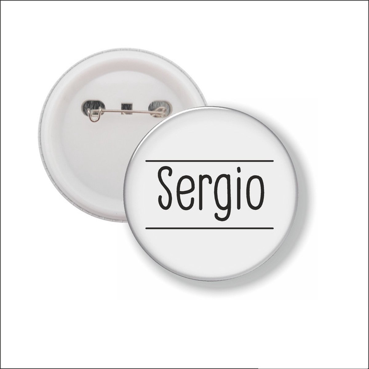 Button Met Speld 58 MM - Sergio