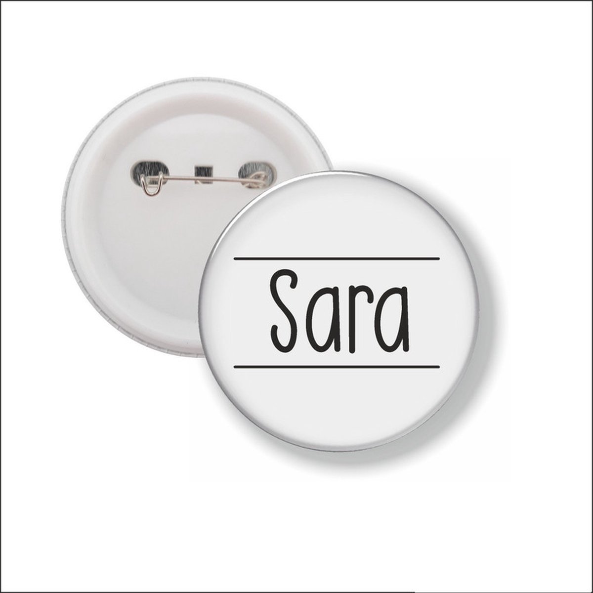 Button Met Speld 58 MM - Sara