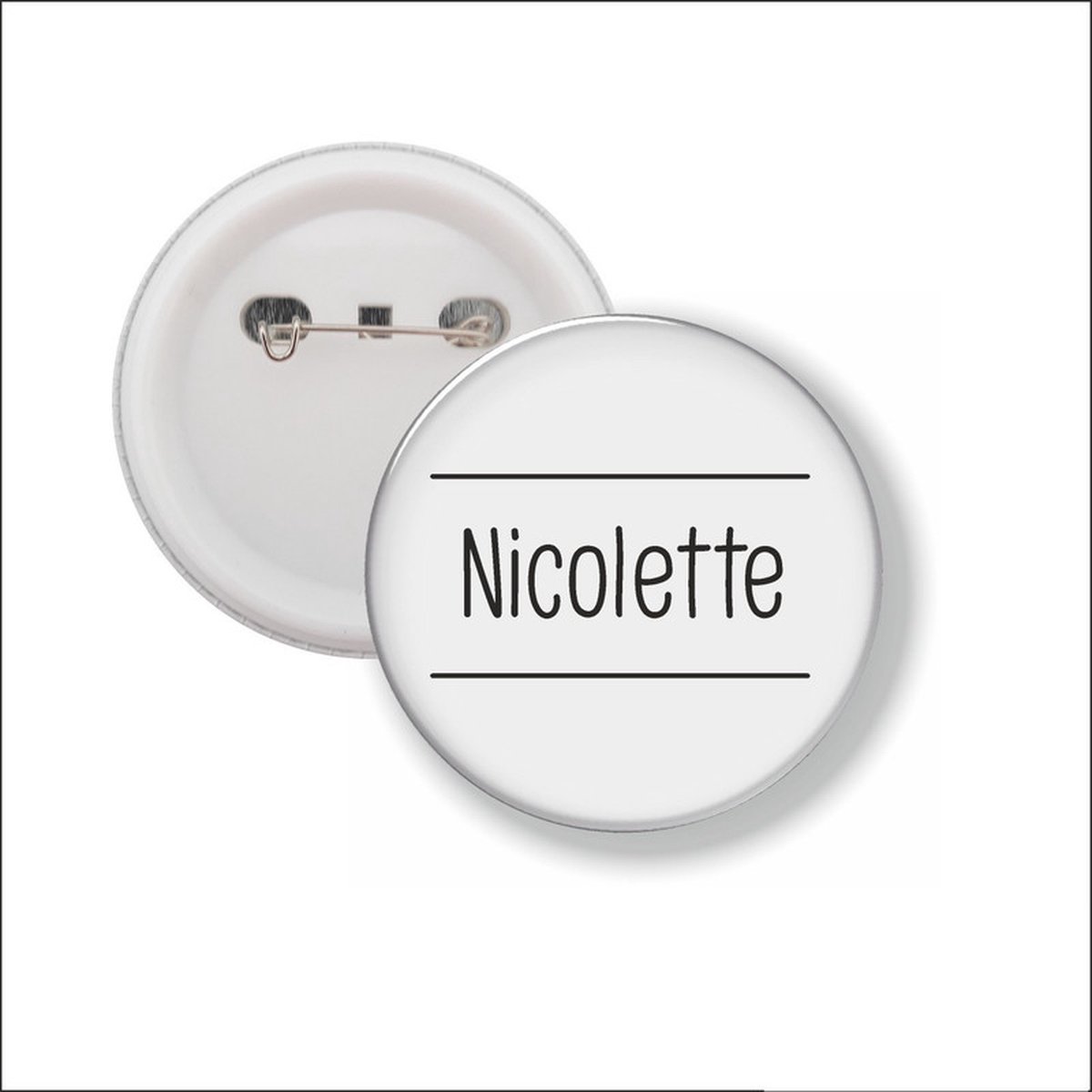 Button Met Speld 58 MM - Nicolette
