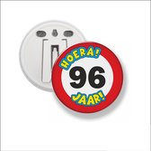 Button Met Clip 58 MM - Hoera 96 Jaar