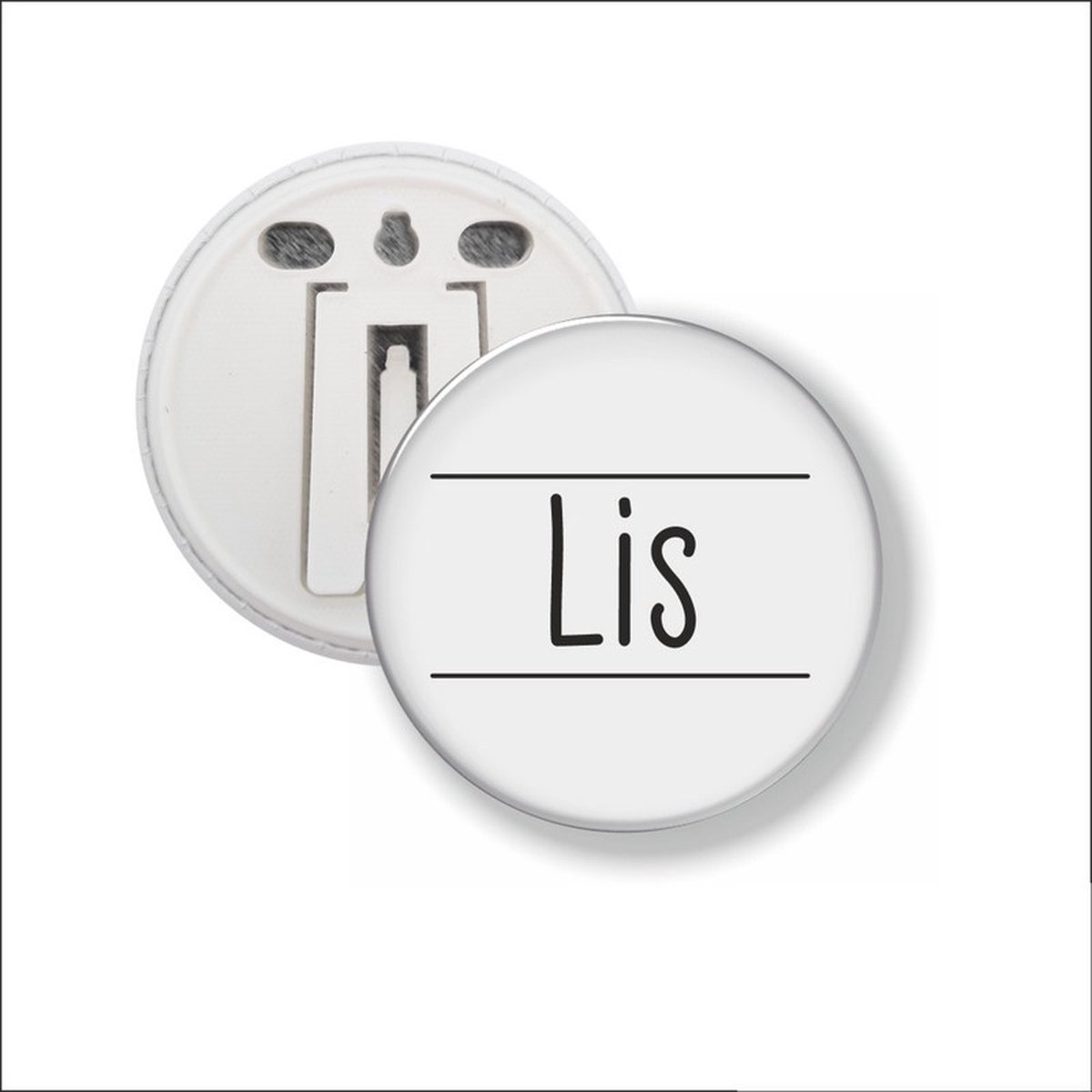 Button Met Clip 58 MM - Lis