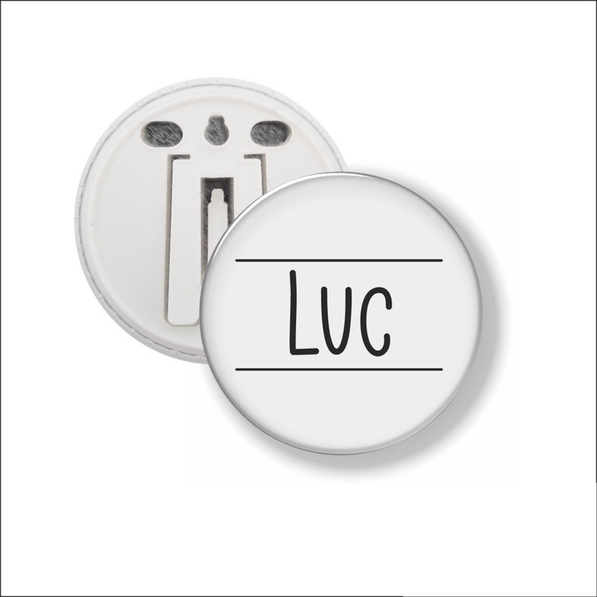 Button Met Clip 58 MM - Luc