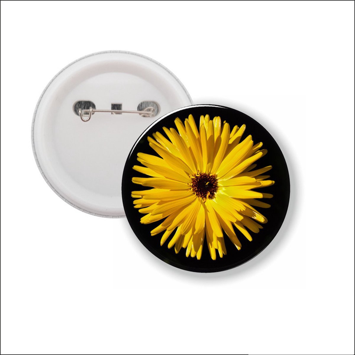 Button Met Speld - Zonnenbloem