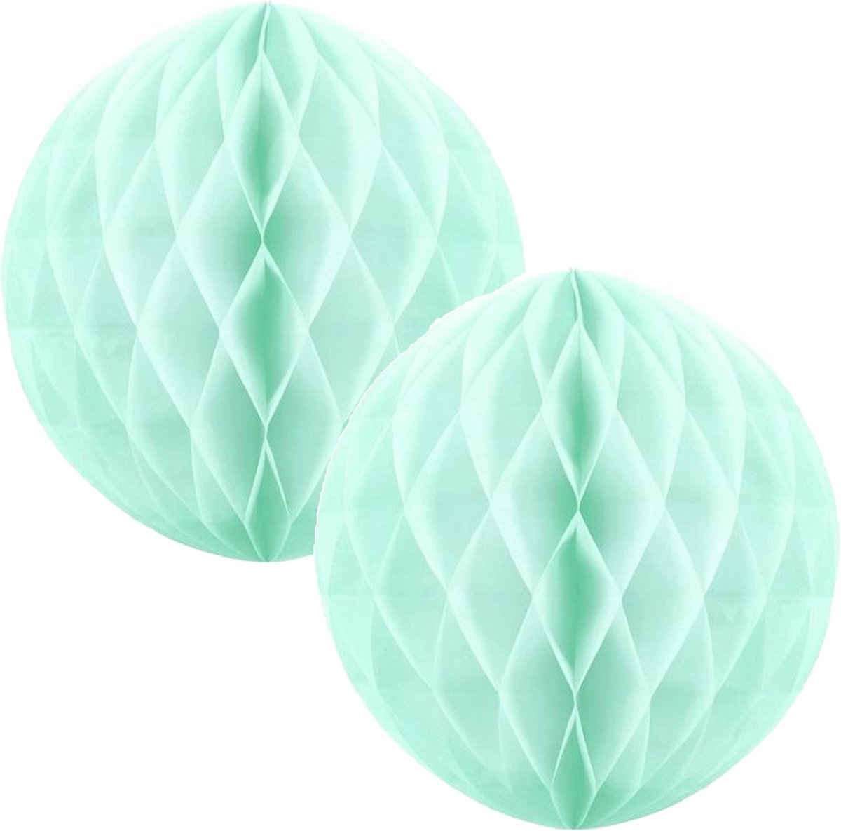 4x Papieren kerstballen mintgroen 10 cm Kerstversiering - Kerstboomversiering - Kerstballen van papier