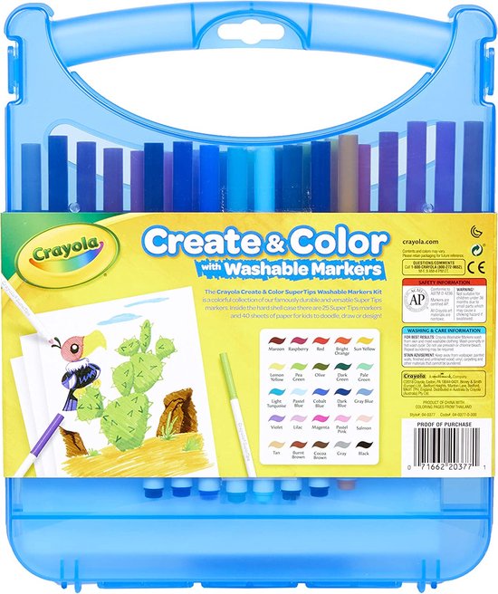 Crayola Create & Color - Set valise - Feutres lavables Feutres - Activité  créative et