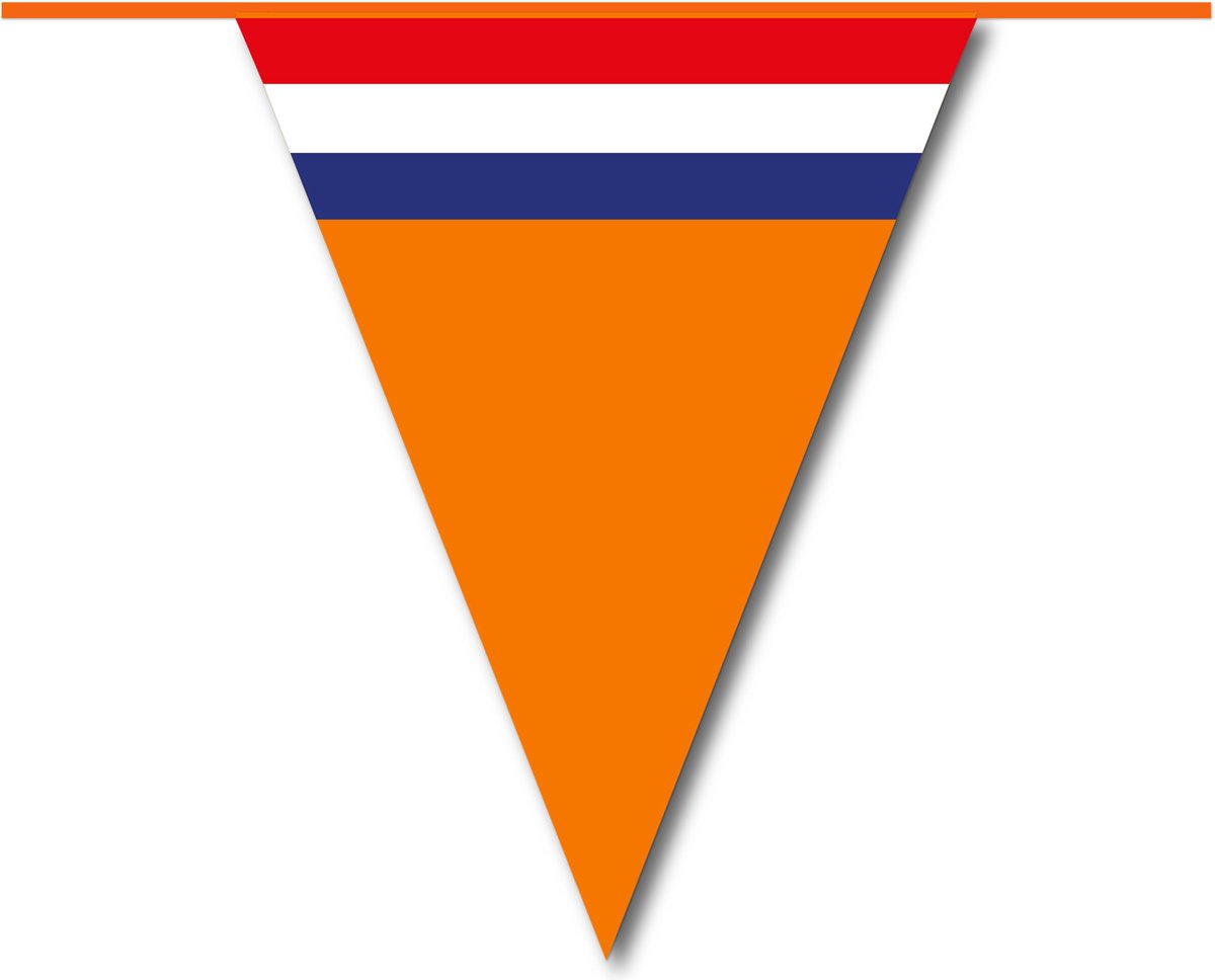 Bellatio Decorations Slinger oranje - Holland vlaggenlijn met Nederlandse vlag - 10 meter - Oranje versiering WK/ EK/ Koningsdag — afbeelding 4