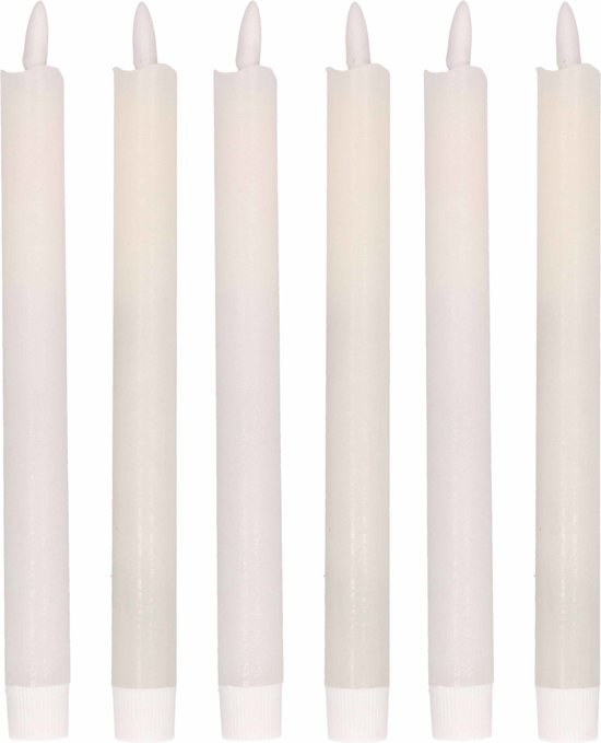 rundvlees Verbeteren vertaler 6x Witte Led kaarsen/dinerkaarsen 25,5 cm - Kerst diner tafeldecoratie -  Led kaarsen | bol.com