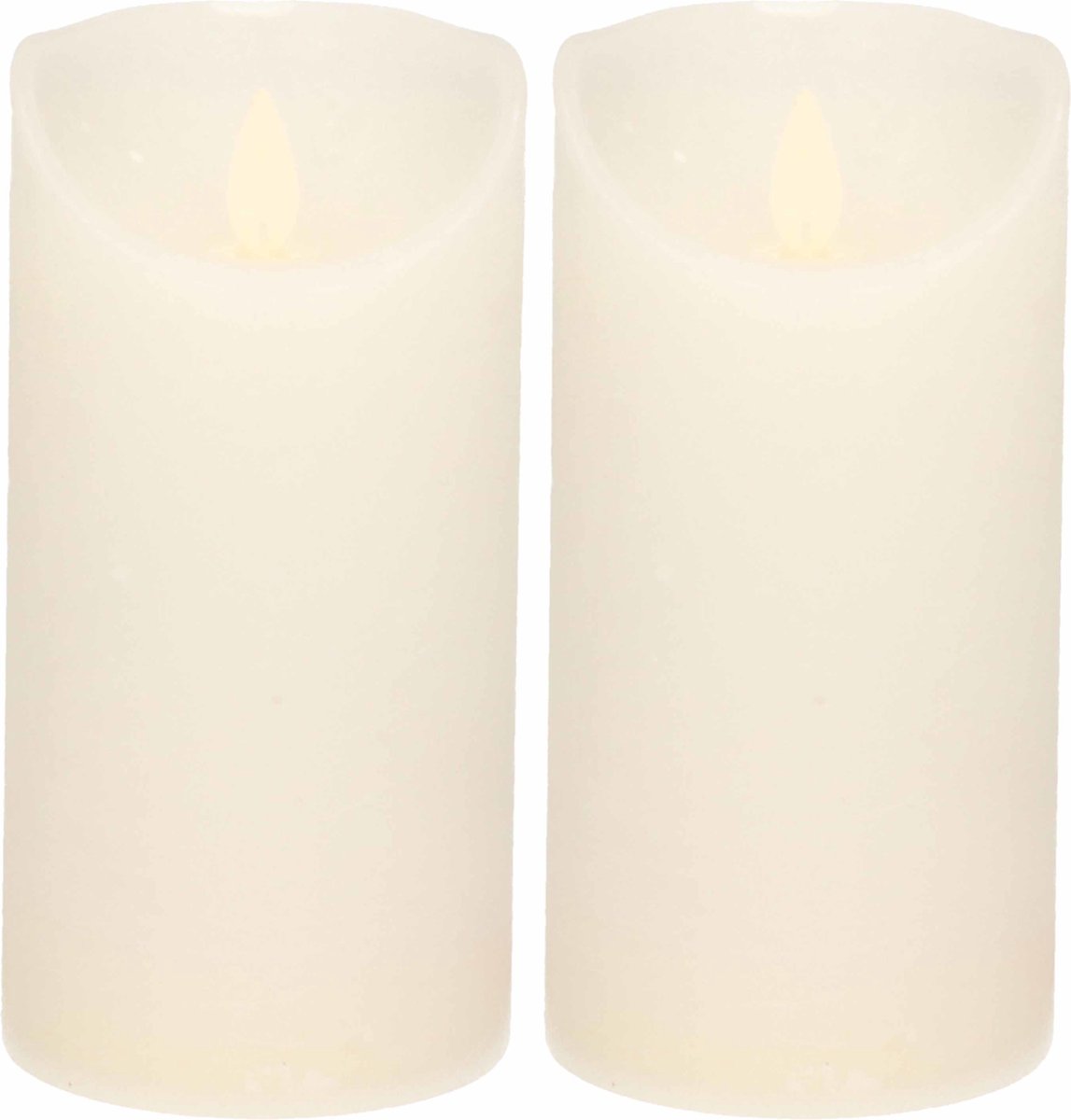 Anna's Collection 2x Witte LED kaars / stompkaars 15 cm - Luxe kaarsen op batterijen met bewegende vlam