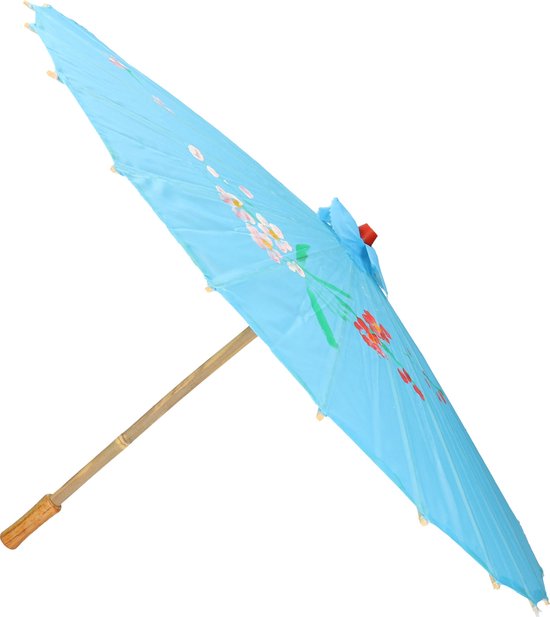 Chinese paraplu/parasol lichtblauw 50 cm - Decoratie Chinees thema | bol.com