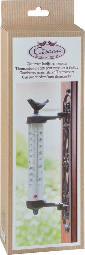 Thermomètre intérieur/extérieur en métal (27.9 x 6.7 x 1.5 cm, métal, blanc)
