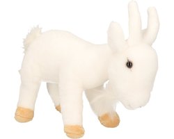 Cornelissen pluche geit knuffel - wit - 22 cm - Geiten knuffeldieren - Boerderij dieren