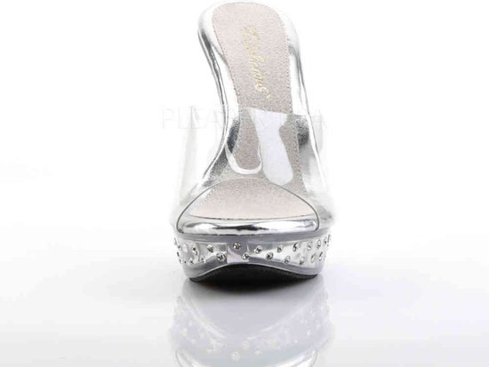 Fabulicious Sandales à talon - 44 Shoes- COCKTAIL-501SDT US 13 Transparent/Couleur argent