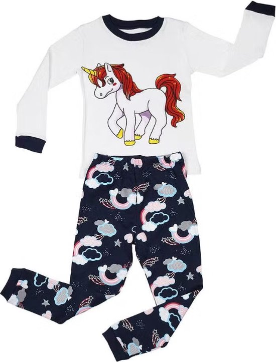 Eenhoorn / Unicorn - meisjes 2-delige pyjama set - 100% jersey katoen