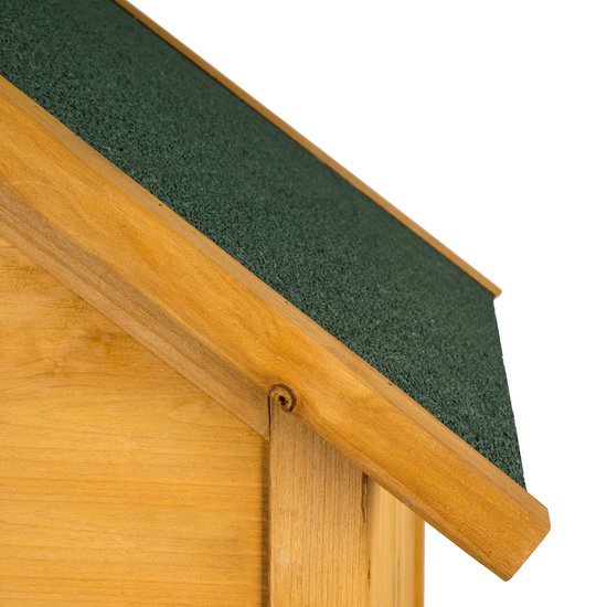 tectake® - Houten tuinkast - Buitenkast met bitumen dak - 80,5 x 60 x 213,5 cm - Gereedschapskast met 2 planken, terraskast, balkonkast, gereedschapshok, tuinmeubel